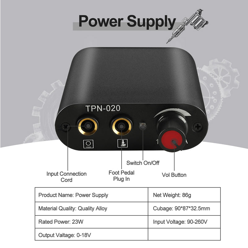Premium Mini Tattoo Power Supply