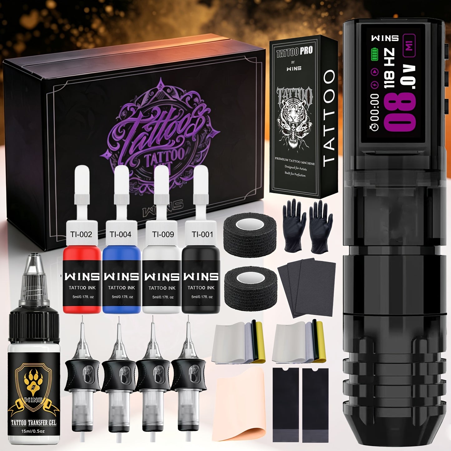 Wireless Tattoo Kit Portable Rotary Tattoo Machine Starter Pack