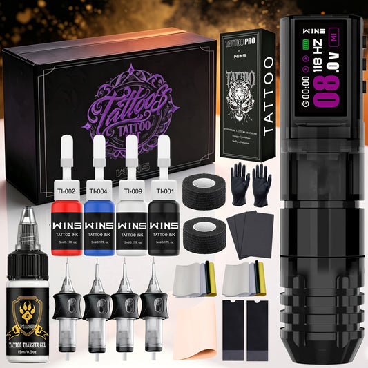 Wireless Tattoo Kit Portable Rotary Tattoo Machine Starter Pack