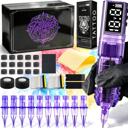 Wireless Tattoo Kit Adjustable Voltage Rotary Tattoo Pen Kit