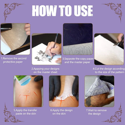 100pcs Tattoo Transfer Papers
